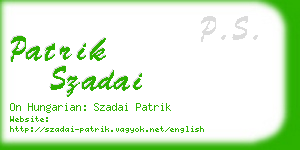 patrik szadai business card